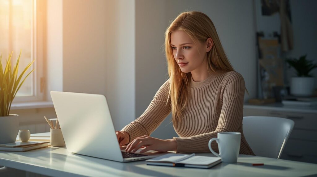 side hustle tips for beginners working from home on laptop