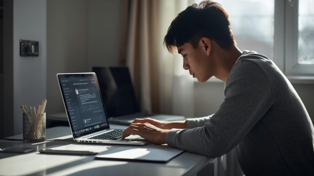 student using ai writing tool to improve grammar and essays