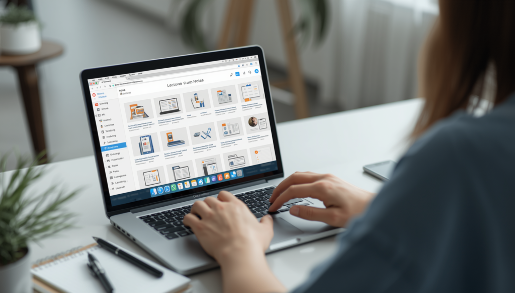 student using ai note taking tools for class notes