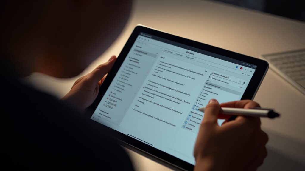 student using onenote ai for class notes