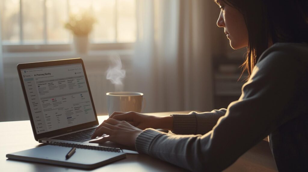 student using ai to plan daily study schedule