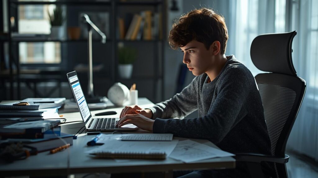 Student using AI chatbot for quick homework and study answers